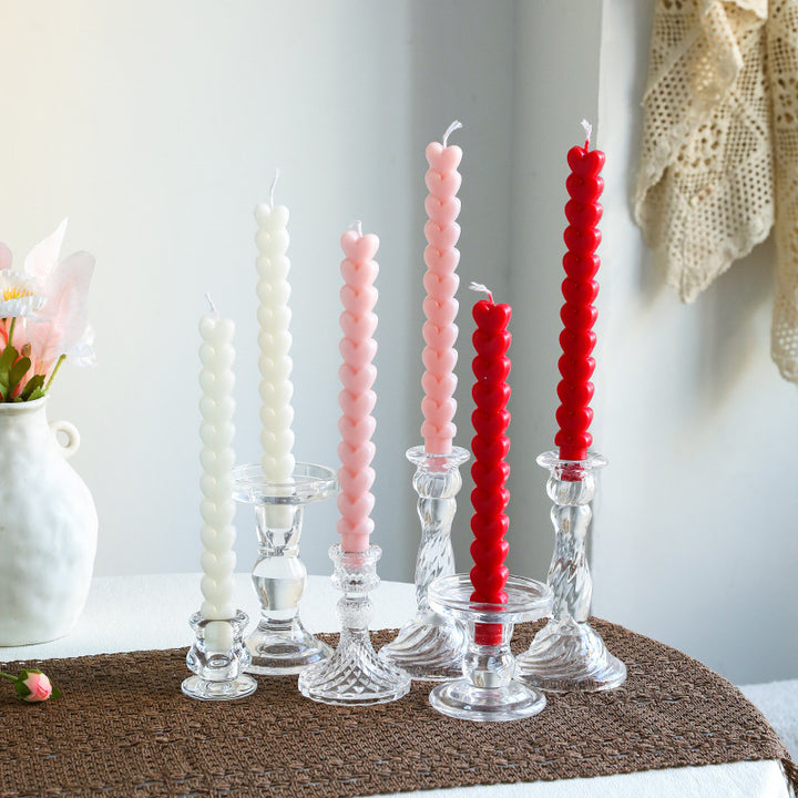 Dekorativer Kerzenständer aus geribtem Glas im Vintage-Stil