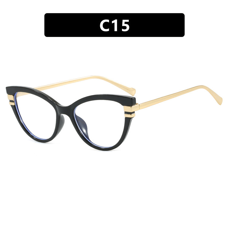 Damen Cat-Eye Sonnenbrille mit elegantem Kunststoffrahmen und goldenen Akzenten Karnz