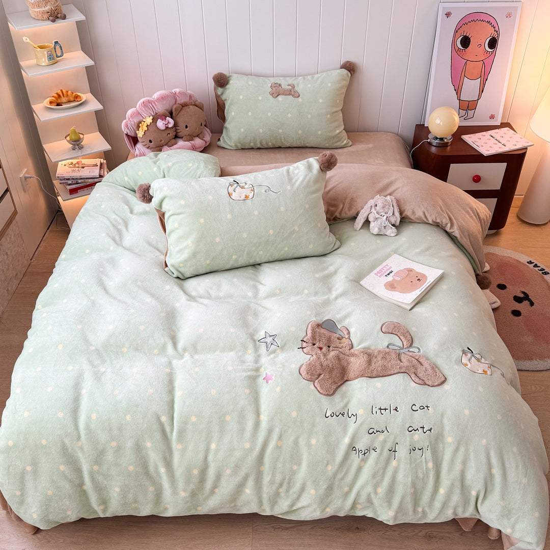Adorable Katzen-Themen Bettwäsche Set