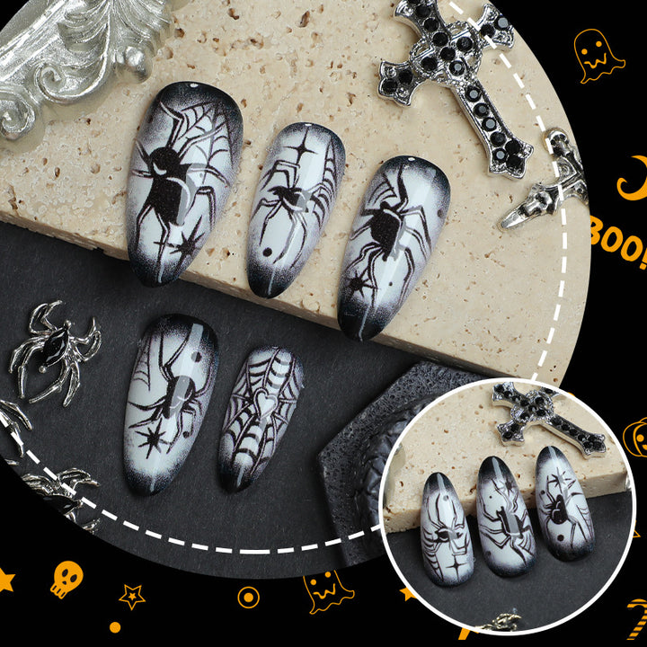 Halloween-Themen-Spinnen-Design Druck-Nägel