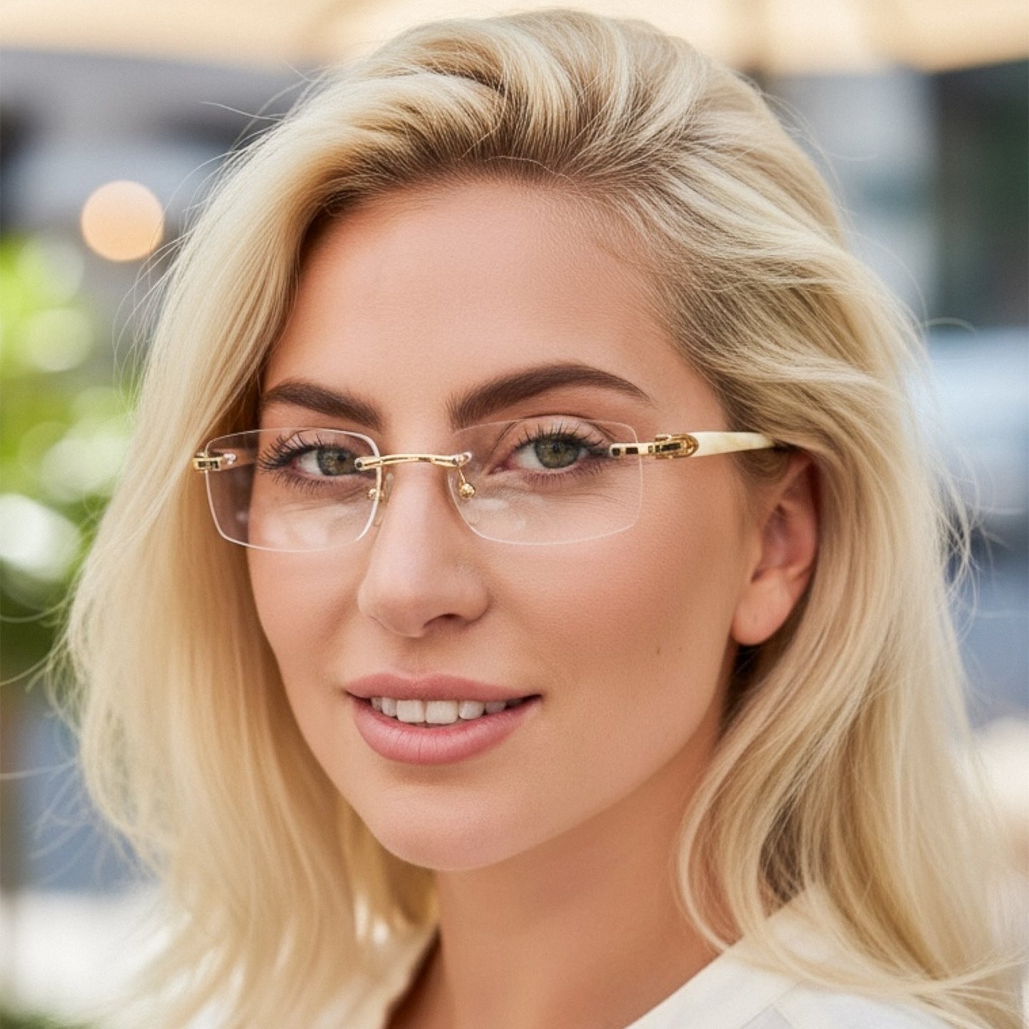 Damen elegante und modische Brille mit filigranem Metallrahmen Karnz