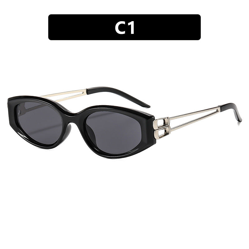 Damen Cat-Eye Sonnenbrille mit markantem Kunststoffrahmen und stilvollen Akzenten Karnz