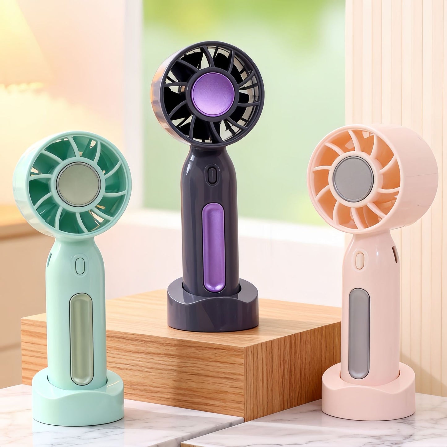Damen Tragbarer Mini-Ventilator mit USB-Ladefunktion und flexibel einstellbarer Neigungsposition Karnz