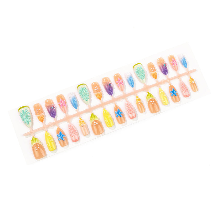 Marine-inspirierte dekorative Press-On-Nagelset