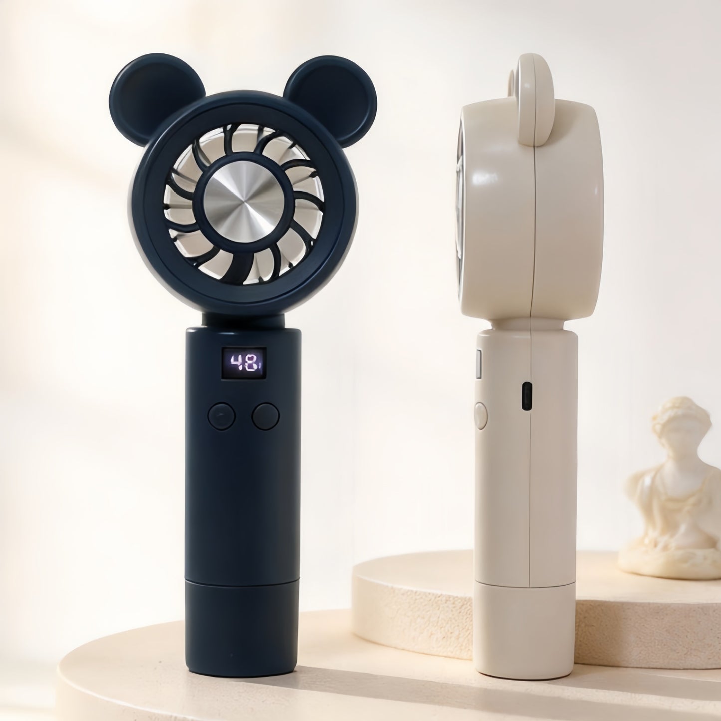 Damen Tragbarer Mini-Handventilator mit LCD-Display Karnz