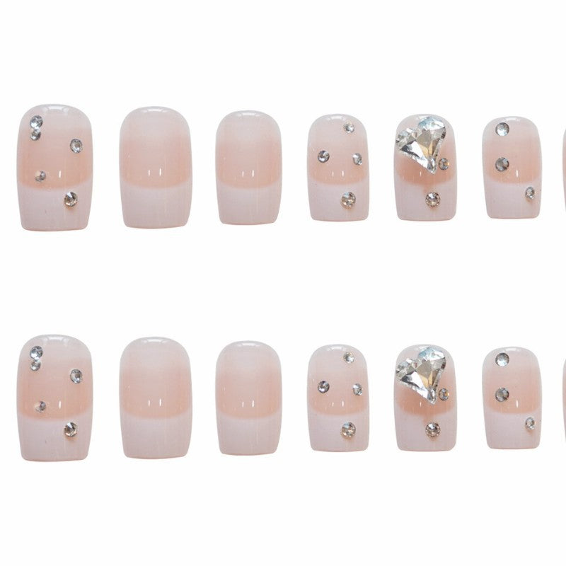 Elegantes Strass-Akzent Press-On Nagelset