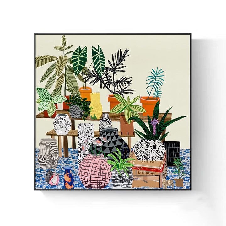 Dekorative Indoor-Pflanzen Kunst Leinwanddruck