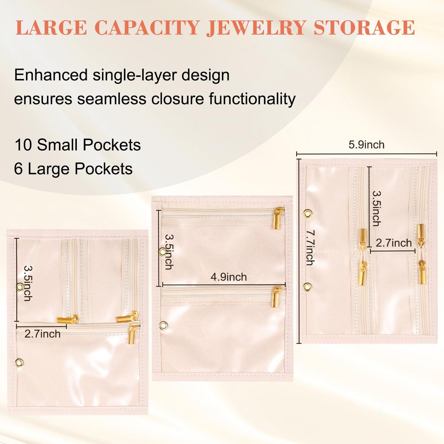 Damen eleganter Schmuck-Organizer mit durchsichtigen Fächern Karnz