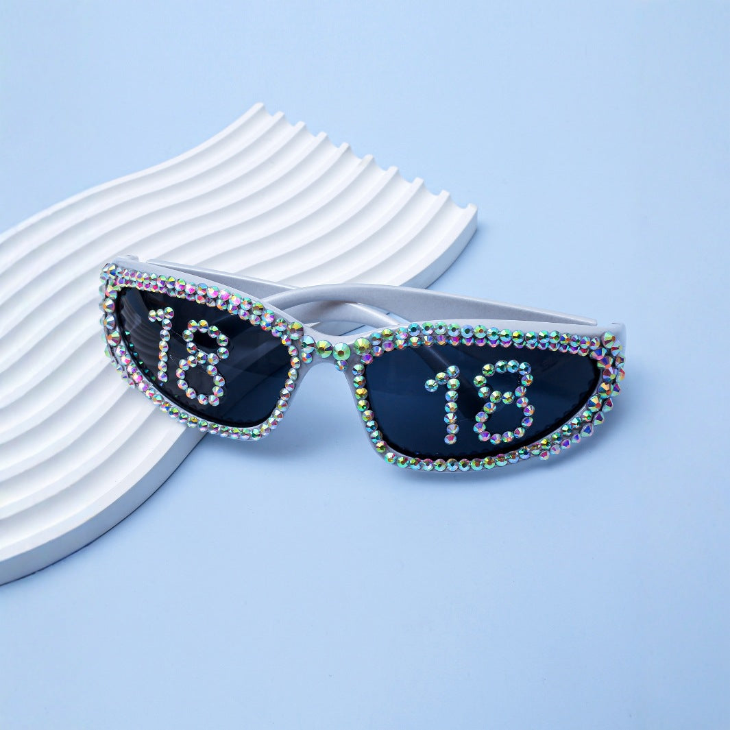 Statement Swarovski-Kristall verzierte Sonnenbrille Karnz