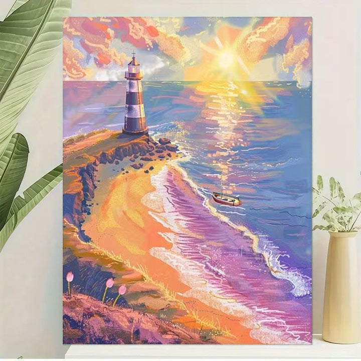 Scenic Lighthouse Canvas Wandkunst Karnz