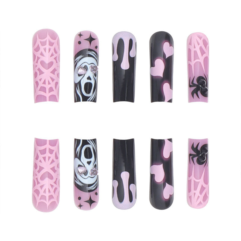 Künstlerisches Halloween-Themen Press-On Nagelset Karnz