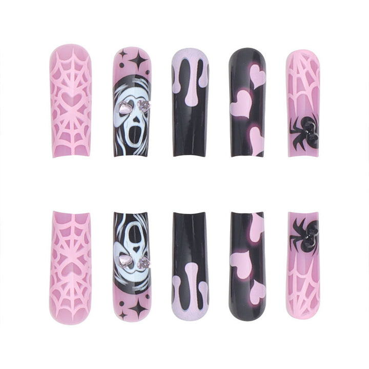 Künstlerisches Halloween-Themen Press-On Nagelset Karnz