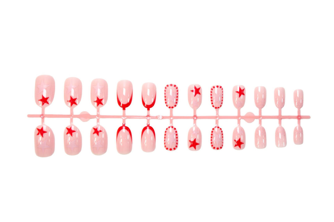 Kunstnagelset mit kreativen Sternen-Designs und glanzvollem Finish Karnz