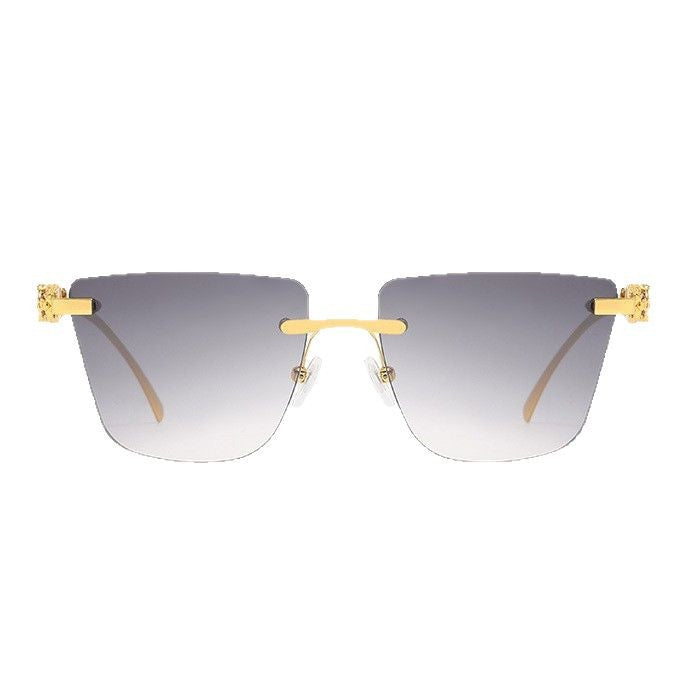 Damen Geometrische Sonnenbrille mit elegantem goldfarbenen Detail Karnz