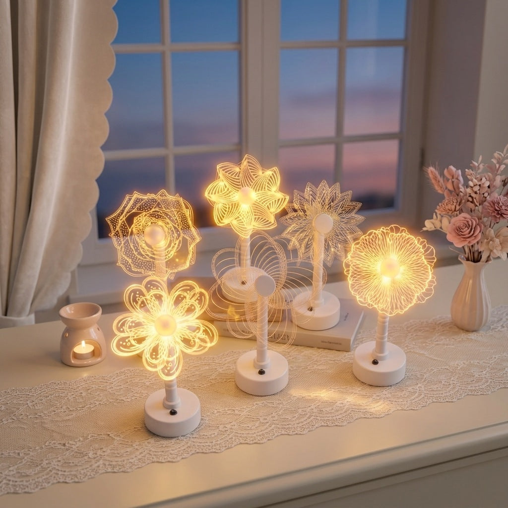 LED Blüten Tischlampe