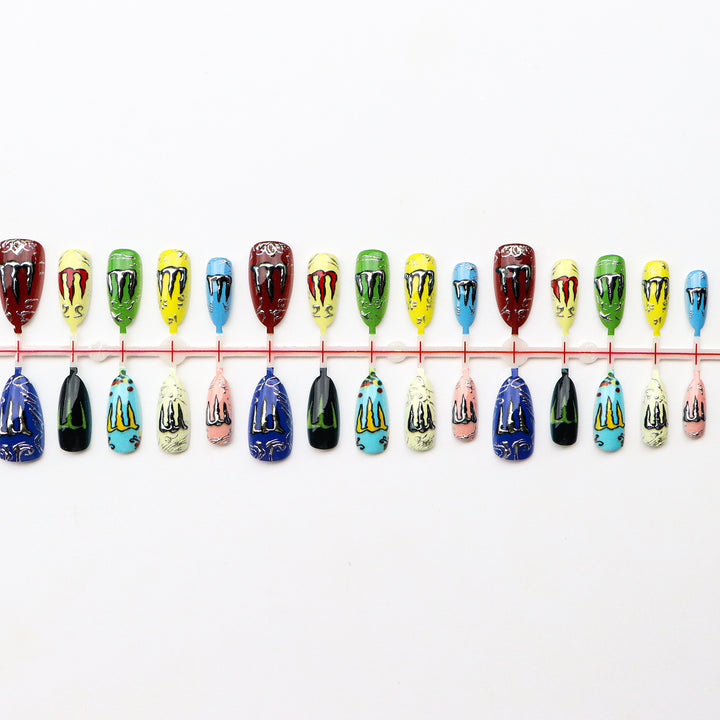 Kreative Nagelkunst Druck-On Designs