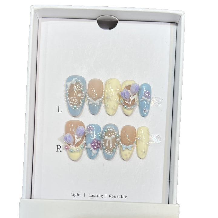 Florale Kunst Press-On Nagelspitzen Karnz