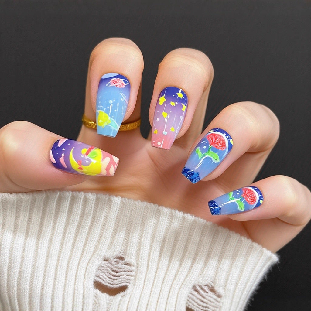 Kunstnagelset mit Elegantem Glitzer-Design Karnz
