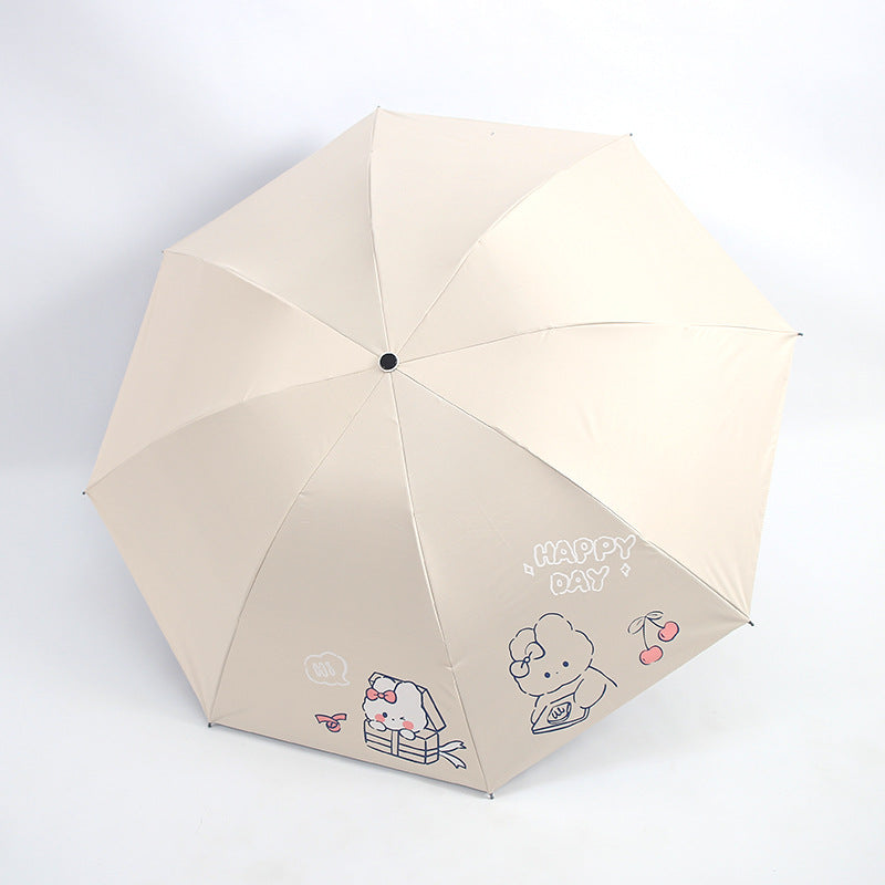 Damen Falt-Regenschirm mit verspieltem Design und fröhlichem Motiv Karnz
