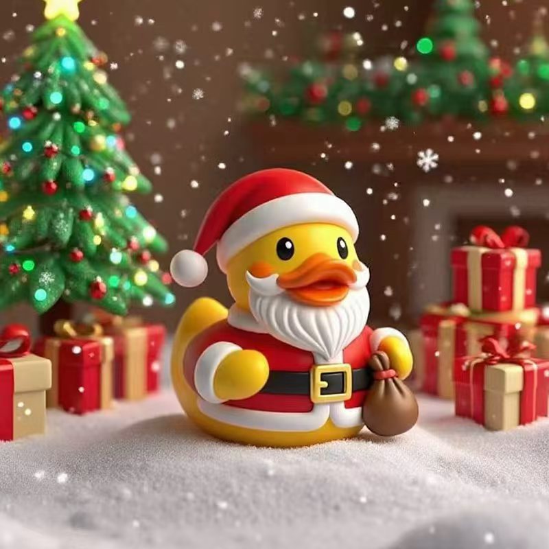 Lustige Gummiente im Handwerkeroutfit Karnz