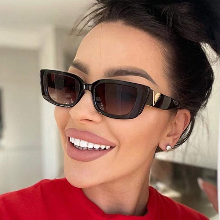 Retro-inspirierte geometrische Rahmen-Sonnenbrille Karnz