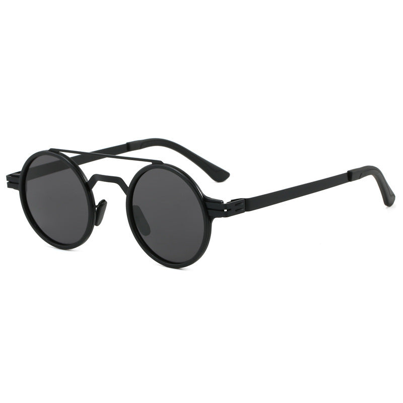 Damen modische runde Sonnenbrille mit minimalistischem Design Karnz