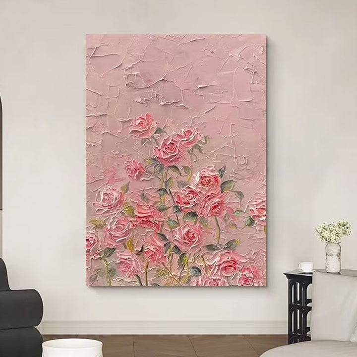 Blumige Texturierte Leinwand Wandkunst