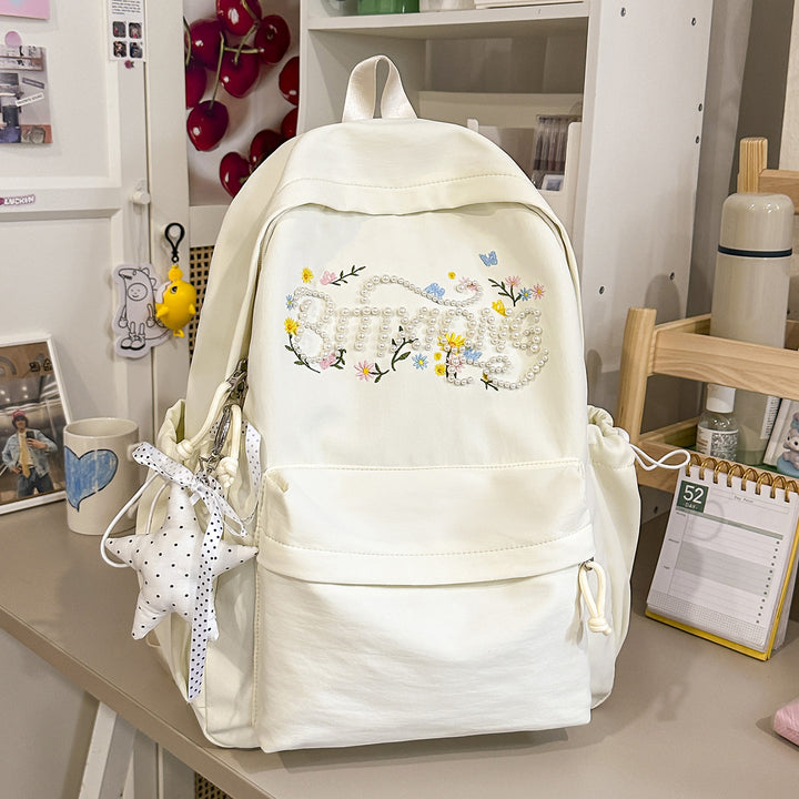 Bestickter Blumenmuster-Rucksack
