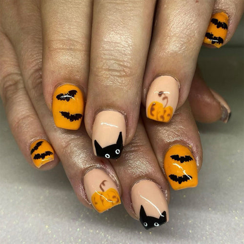Saisonales Halloween-Themen Press-On Nagelkunst Set Karnz