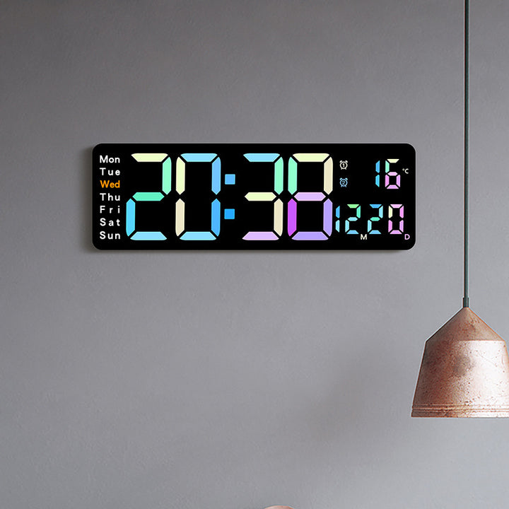 Digitaler Multifunktionswecker mit mehrfarbigem LED-Display und Temperaturanzeige Karnz