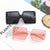 Damen elegante oversized Sonnenbrille mit quadratischem Rahmen Karnz