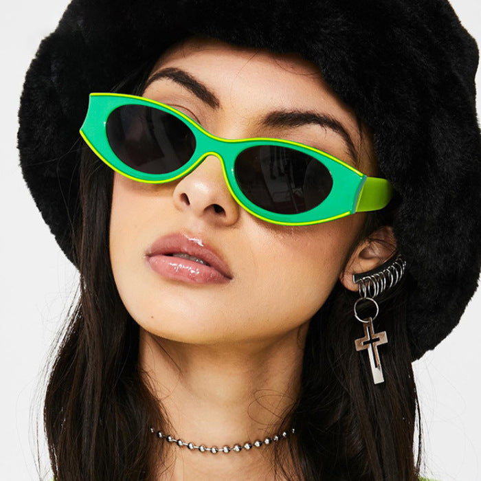 Damen Cat-Eye Sonnenbrille mit kontrastierendem Rahmendesign Karnz