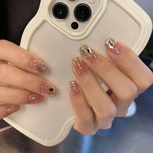 Glamouröse Glitzer Druck-Nagelset