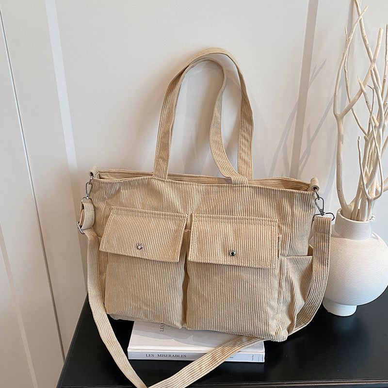 WoSpacious Corduroy Utility Tote Bag Karnz