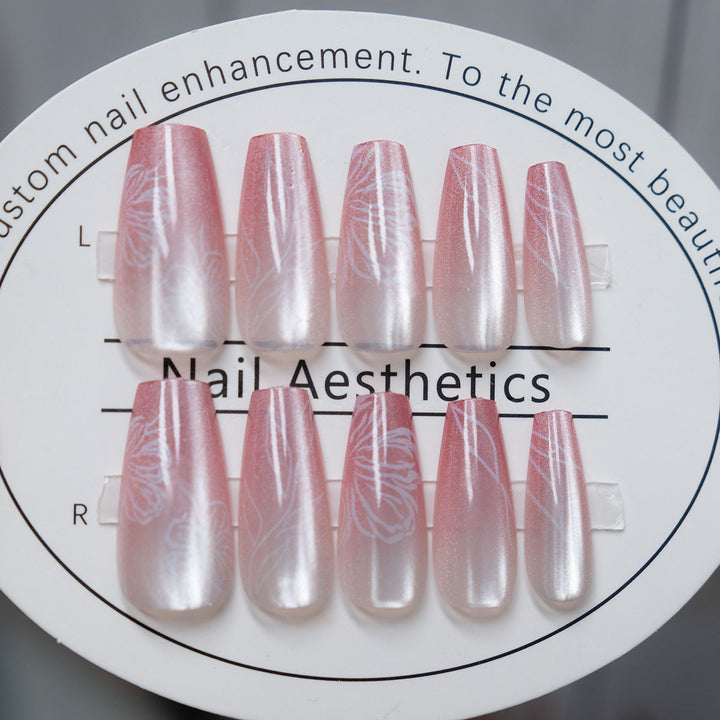 Blumenmuster Press-On Nagelset