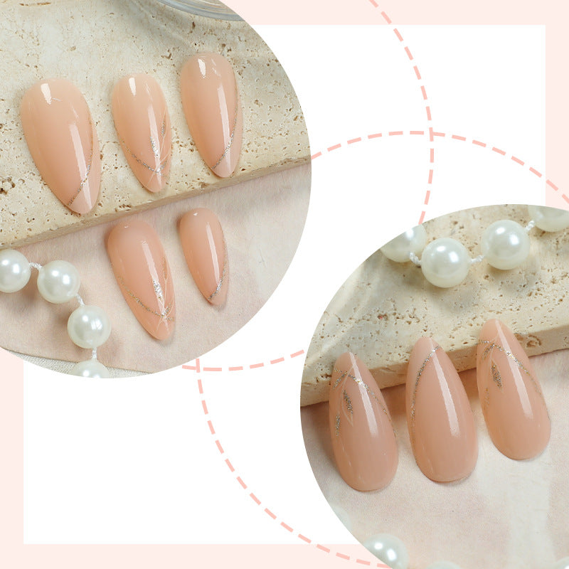 Elegantes Stiletto Press-On-Nagel-Set mit Perlenakzent-Designs Karnz