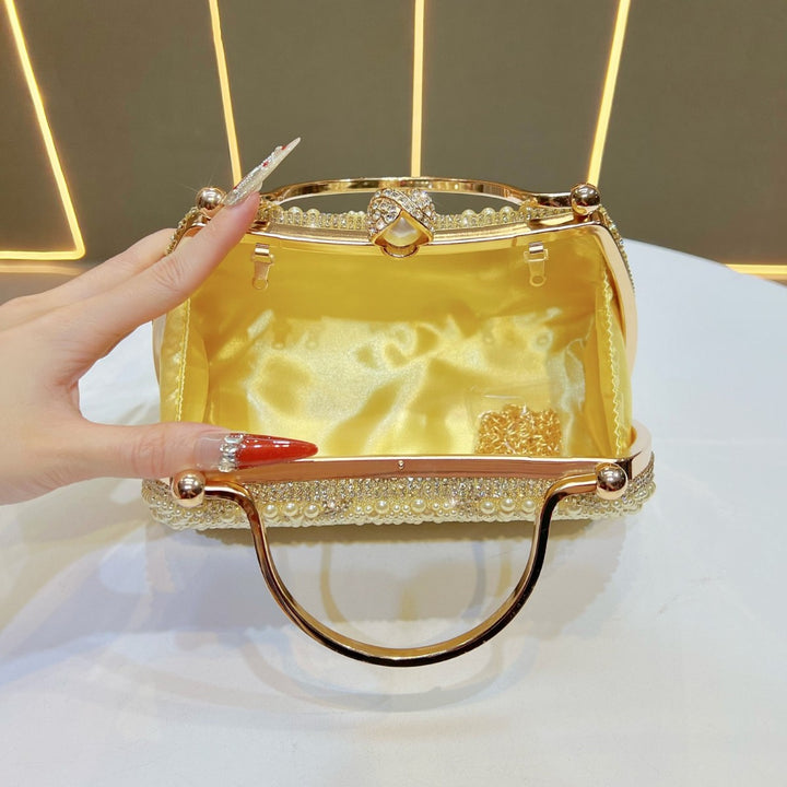 Vintage Perlenverzierte Handtasche