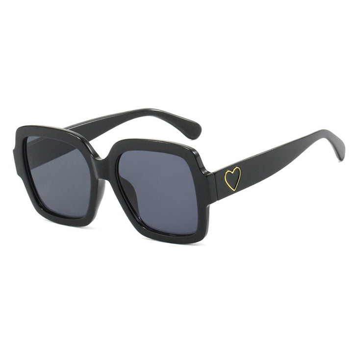Damen quadratische Sonnenbrille mit modischem Herzakzent Karnz