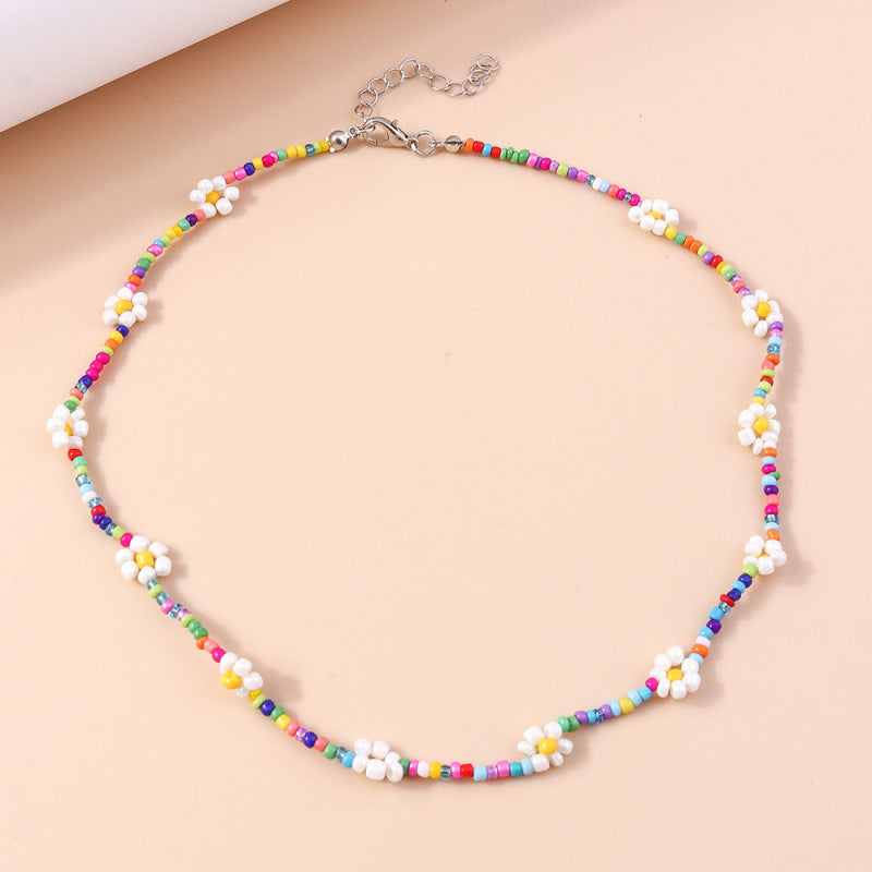 Buntes floral Perlenhalsband Karnz