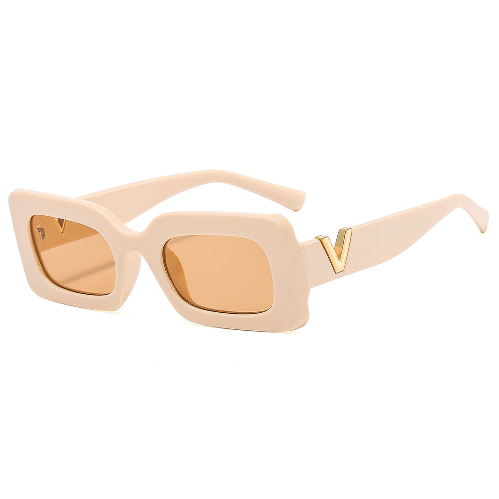 Damen Stylische oversized Sonnenbrille mit einzigartigem Rahmen Karnz