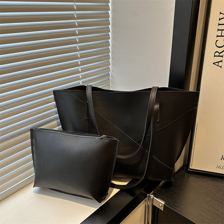 Strukturierte Leder-Shopper Tasche