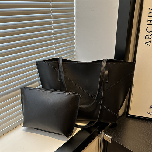 Strukturierte Leder-Shopper Tasche