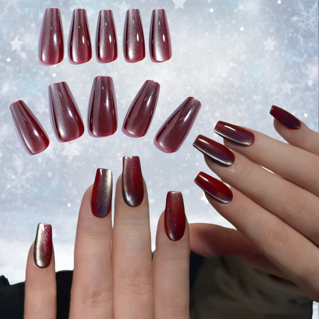 Kurze Mandel Press-On Nagelset Karnz