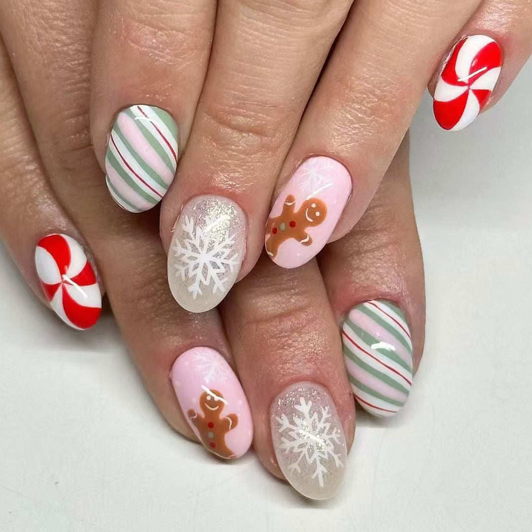 Festliches Lebkuchen-Nagelkunst-Set