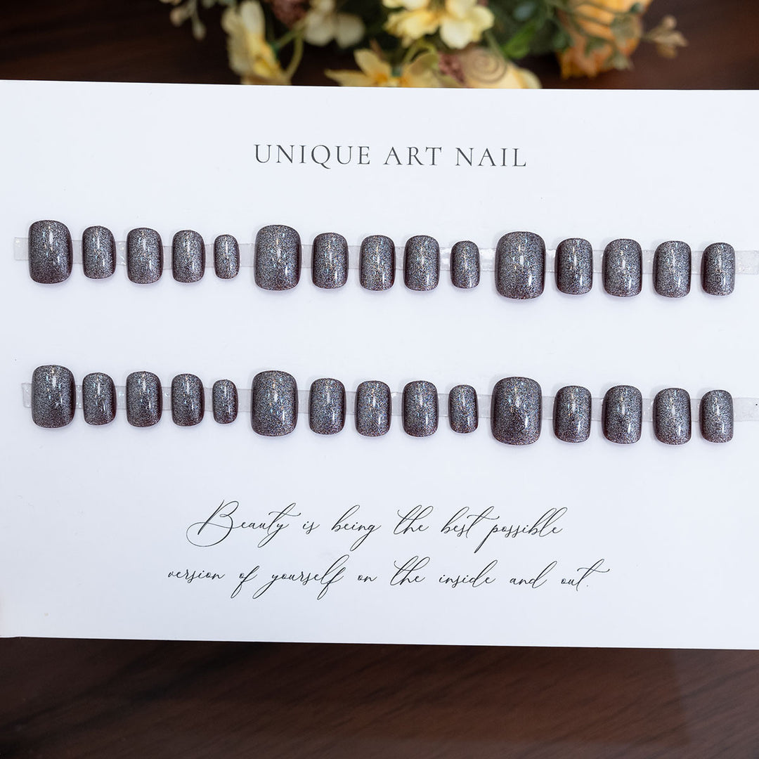 Glitzernde Gel Press-On Nagel Set