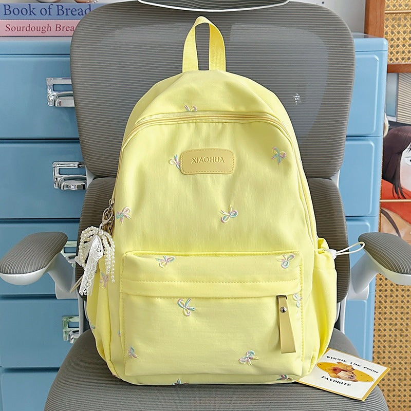 Bestickter Blumen-Detail Freizeit-Rucksack Karnz