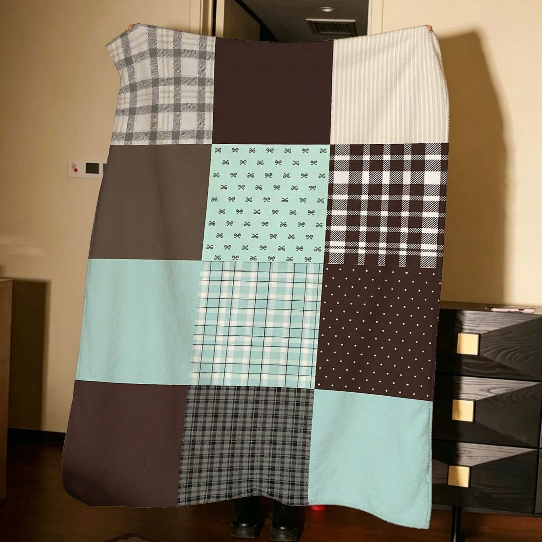 Patchwork-Fleece-Wurfdecke