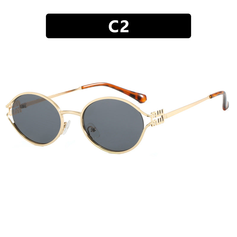 Damen elegante ovale Sonnenbrille Karnz