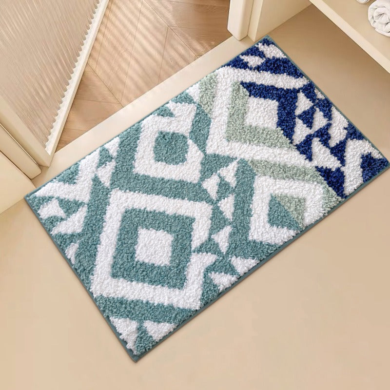 Plüsch Tufted Wal-Motiv Rutschfeste, saugfähige Badmatte