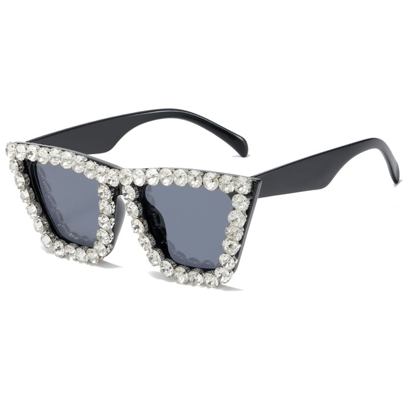 Damen extravagante Sonnenbrille mit glitzerndem Rahmen Karnz